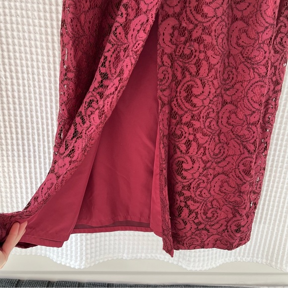 J. Crew Pamela Maxi Dress in Leavers Lace Dark Wine - Picture 8 of 12